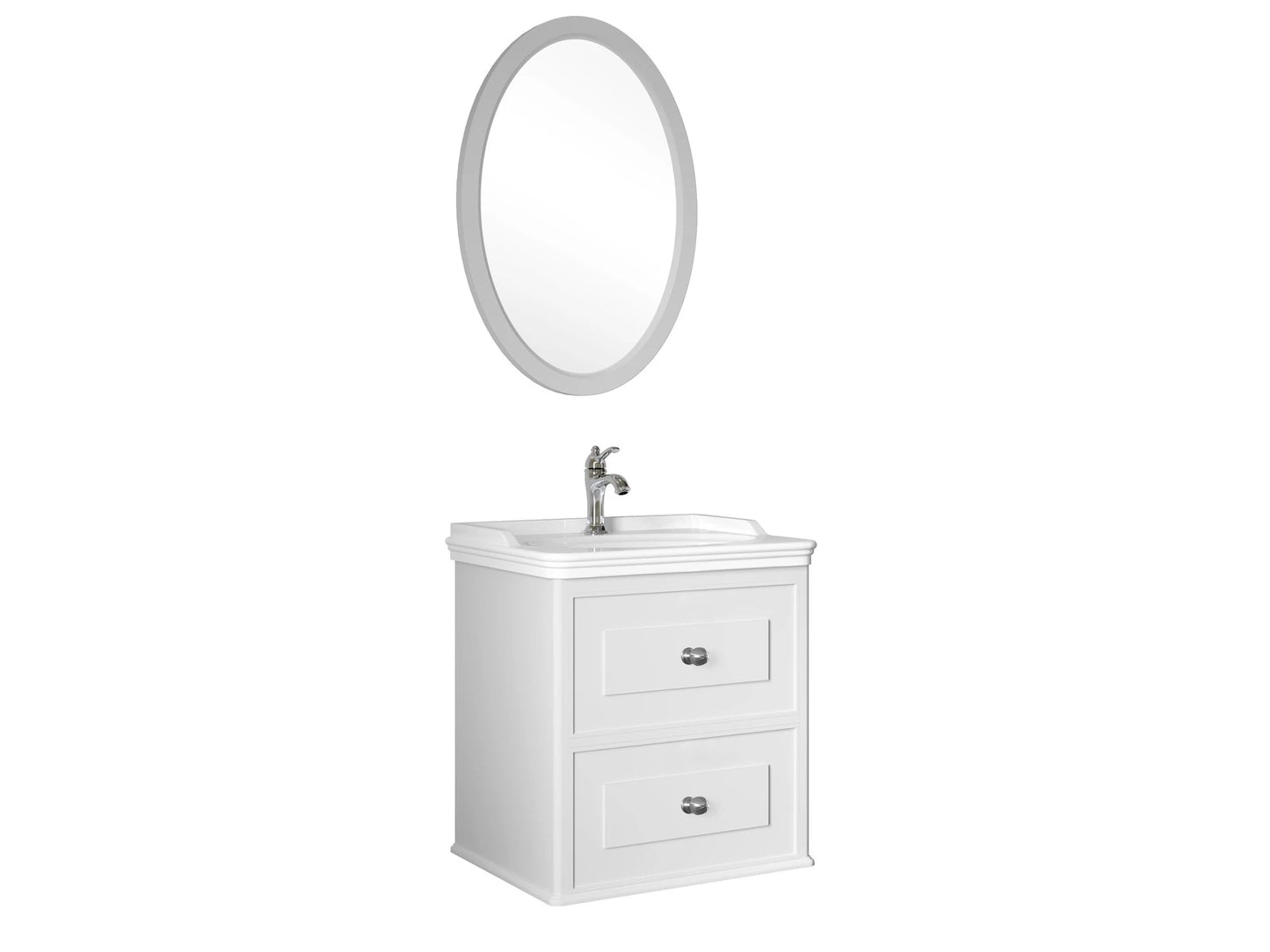 MİRO 65 CM SET (LAVABO DOLABI+AYNA) MAT BEYAZ