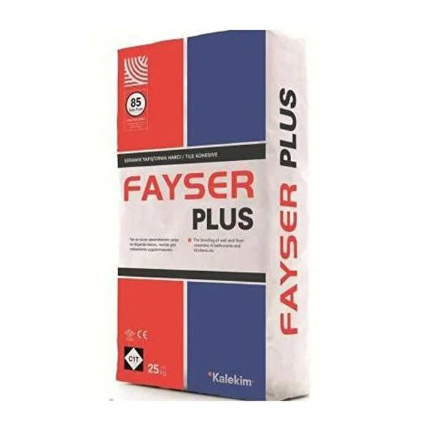 FAYSER PLUS C1T SINIFI BEYAZ YAPIŞTIRMA HARCI 25 KG